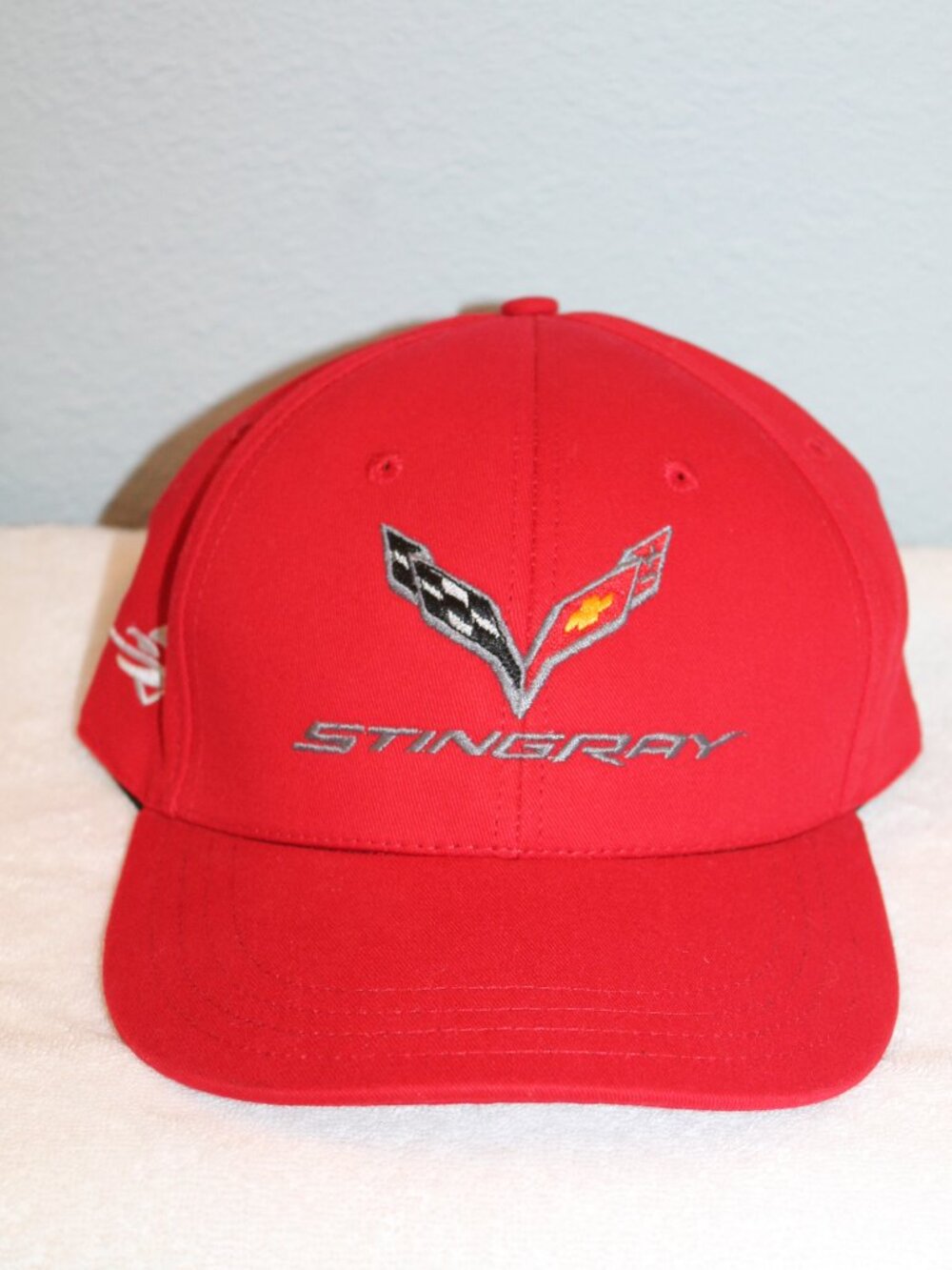 Chevy Corvette C7 Stingray Hat Red Baseball Cap Unionwear Made In USA Adjustable